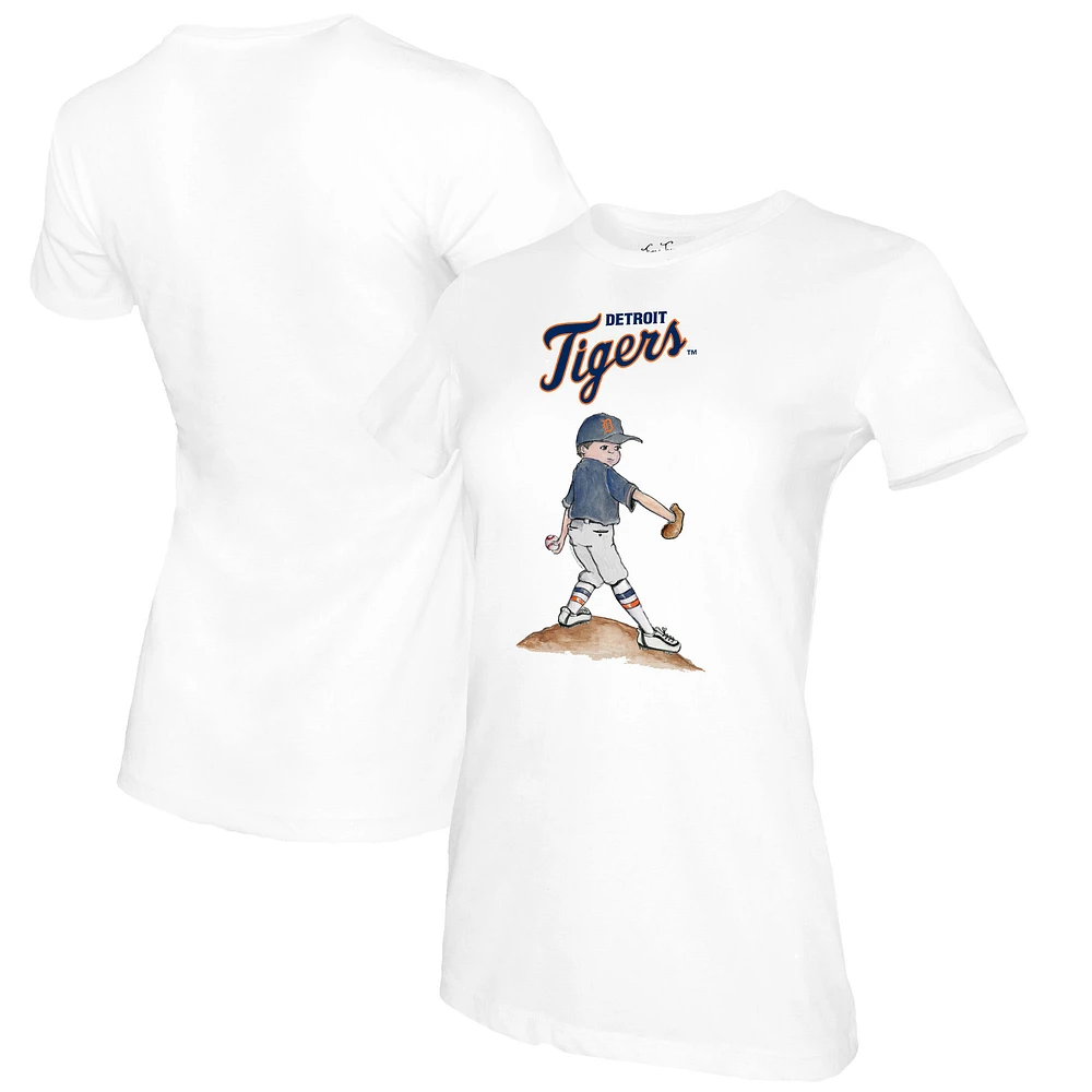 Women's Tiny Turnip White Detroit Tigers Clemente T-Shirt