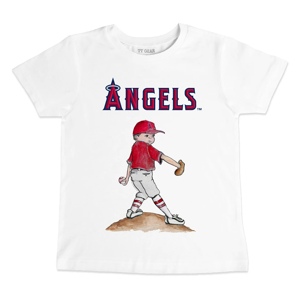 Preschool & Toddler Tiny Turnip White Los Angeles Angels Clemente T-Shirt