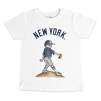 Preschool & Toddler Tiny Turnip White New York Yankees Clemente T-Shirt