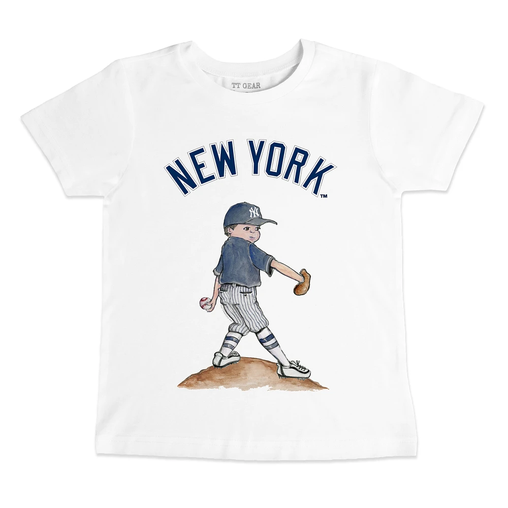 Preschool & Toddler Tiny Turnip White New York Yankees Clemente T-Shirt