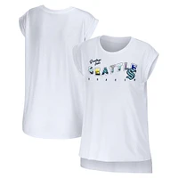 Women's WEAR by Erin Andrews White Seattle Kraken Greetings From Muscle T-Shirt