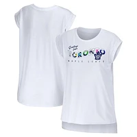 Women's WEAR by Erin Andrews White Toronto Maple Leafs Greetings From Muscle T-Shirt