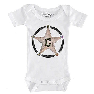 Infant Tiny Turnip White Cleveland Guardians Military Star Bodysuit