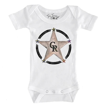 Infant Tiny Turnip White Colorado Rockies Military Star Bodysuit