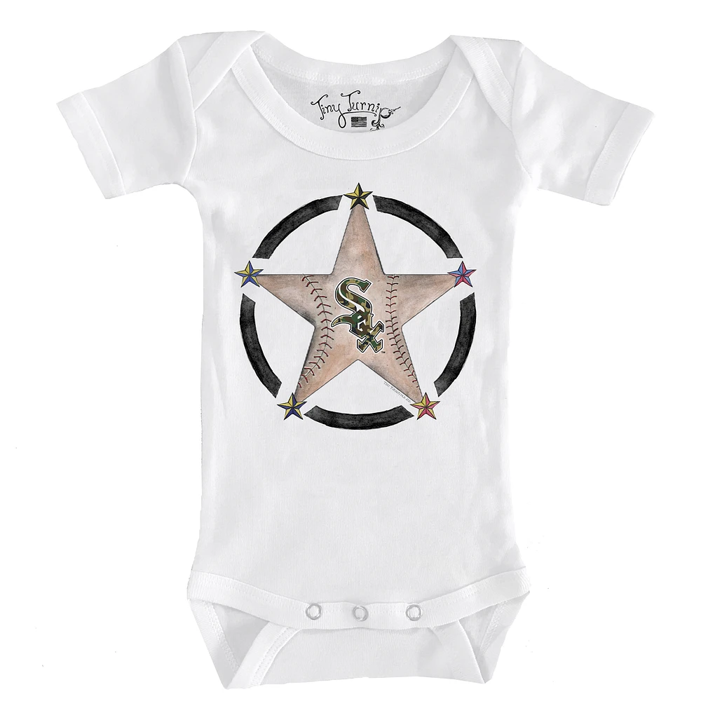 Infant Tiny Turnip White Chicago Sox Military Star Bodysuit