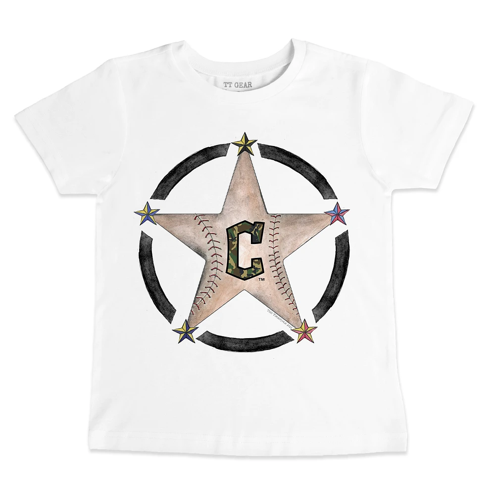 Youth Tiny Turnip White Cleveland Guardians Military Star T-Shirt