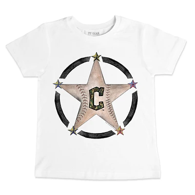 Youth Tiny Turnip White Cleveland Guardians Military Star T-Shirt