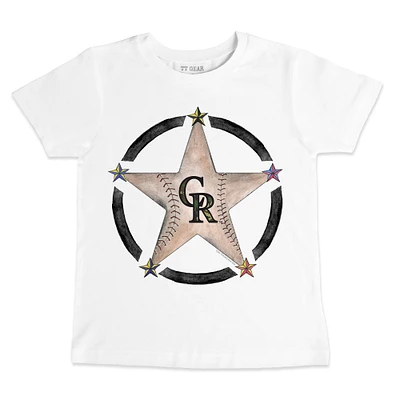 Youth Tiny Turnip White Colorado Rockies Military Star T-Shirt