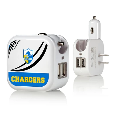 Los Angeles Chargers 2-in-1 Pastime Design USB Charger