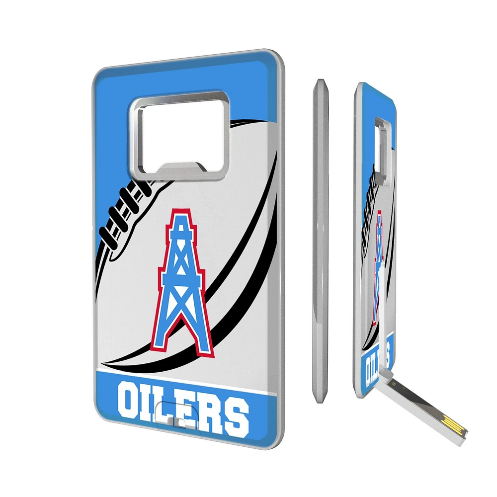 Houston Oilers 32GB Passtime Design Credit Card USB Drive with Bottle Opener