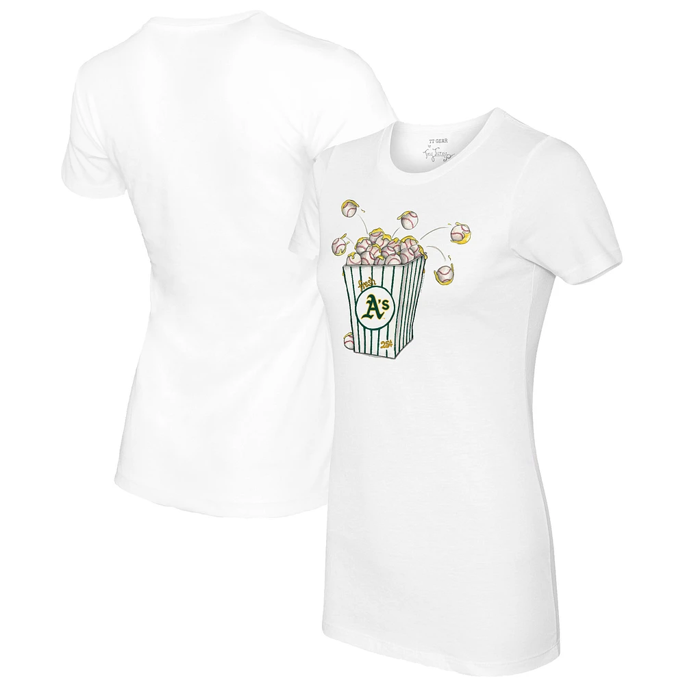 Women's Tiny Turnip White Athletics Popcorn T-Shirt