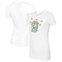 Women's Tiny Turnip White Athletics Popcorn T-Shirt