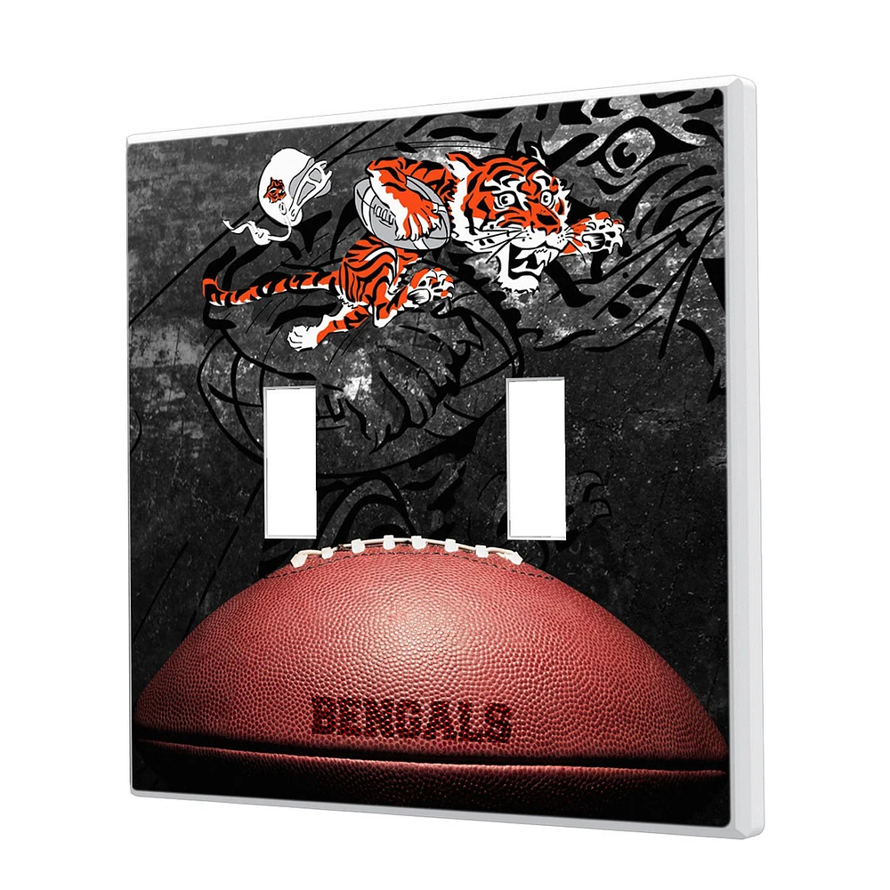 Cincinnati Bengals Legendary Design Double Toggle Lightswitch Plate