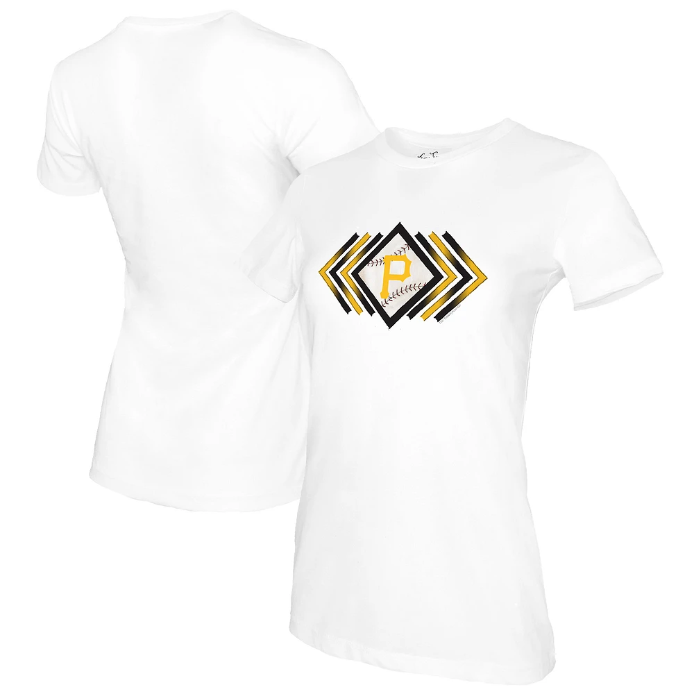 Women's Tiny Turnip White Pittsburgh Pirates Prism Arrows T-Shirt