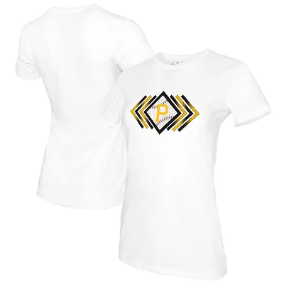 Women's Tiny Turnip White Pittsburgh Pirates Prism Arrows T-Shirt