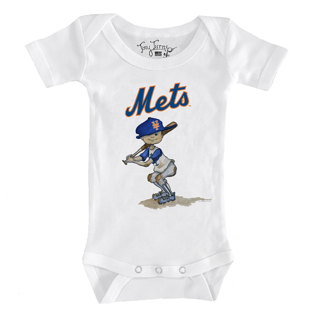 Infant Tiny Turnip White New York Mets Slugger Bodysuit