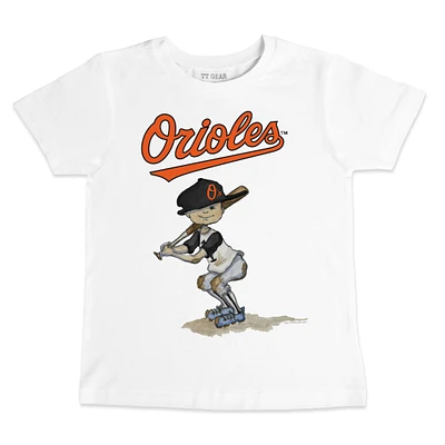 Infant Tiny Turnip White Baltimore Orioles Slugger T-Shirt