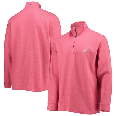 Men's Vineyard Vines Red Atlanta Braves Saltwater Quarter-Zip Jacket