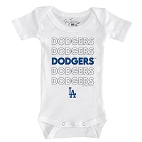 Infant Tiny Turnip White Los Angeles Dodgers Stacked Bodysuit