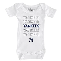 Infant Tiny Turnip White New York Yankees Stacked Bodysuit