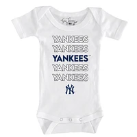 Infant Tiny Turnip White New York Yankees Stacked Bodysuit