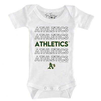 Infant Tiny Turnip White Athletics Stacked Bodysuit