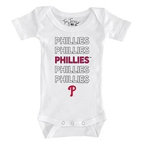 Infant Tiny Turnip White Philadelphia Phillies Stacked Bodysuit