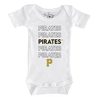 Infant Tiny Turnip White Pittsburgh Pirates Stacked Bodysuit