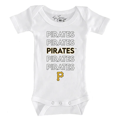 Infant Tiny Turnip White Pittsburgh Pirates Stacked Bodysuit