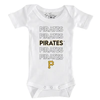 Infant Tiny Turnip White Pittsburgh Pirates Stacked Bodysuit