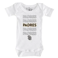 Infant Tiny Turnip White San Diego Padres Stacked Bodysuit