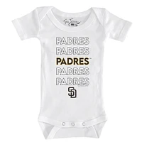 Infant Tiny Turnip White San Diego Padres Stacked Bodysuit