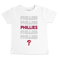 Toddler Tiny Turnip White Philadelphia Phillies Stacked T-Shirt