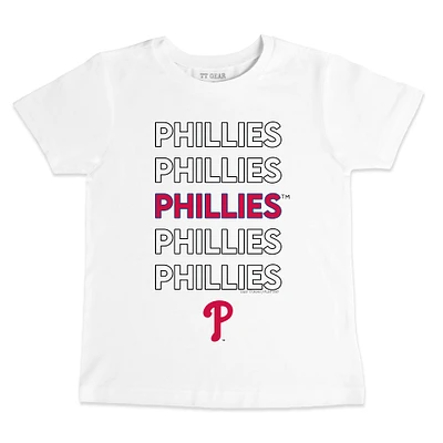 Toddler Tiny Turnip White Philadelphia Phillies Stacked T-Shirt