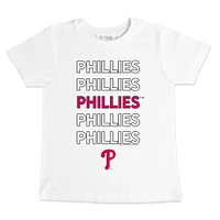 Toddler Tiny Turnip White Philadelphia Phillies Stacked T-Shirt