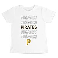 Toddler Tiny Turnip White Pittsburgh Pirates Stacked T-Shirt