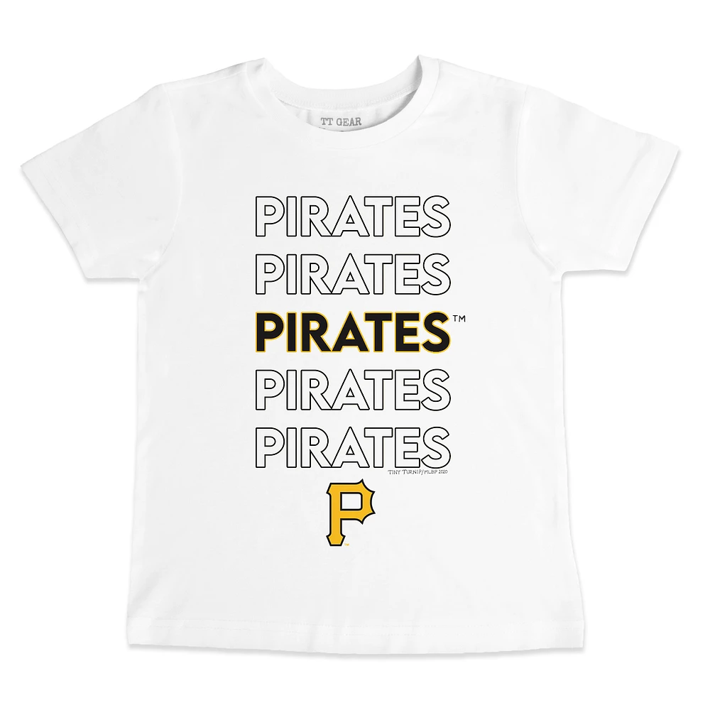 Toddler Tiny Turnip White Pittsburgh Pirates Stacked T-Shirt