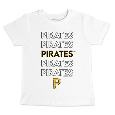 Toddler Tiny Turnip White Pittsburgh Pirates Stacked T-Shirt