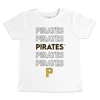 Toddler Tiny Turnip White Pittsburgh Pirates Stacked T-Shirt