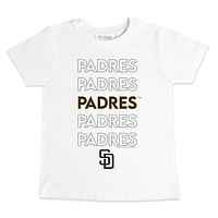 Toddler Tiny Turnip White San Diego Padres Stacked T-Shirt