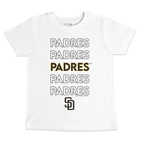 Toddler Tiny Turnip White San Diego Padres Stacked T-Shirt