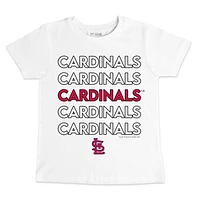 Toddler Tiny Turnip White St. Louis Cardinals Stacked T-Shirt