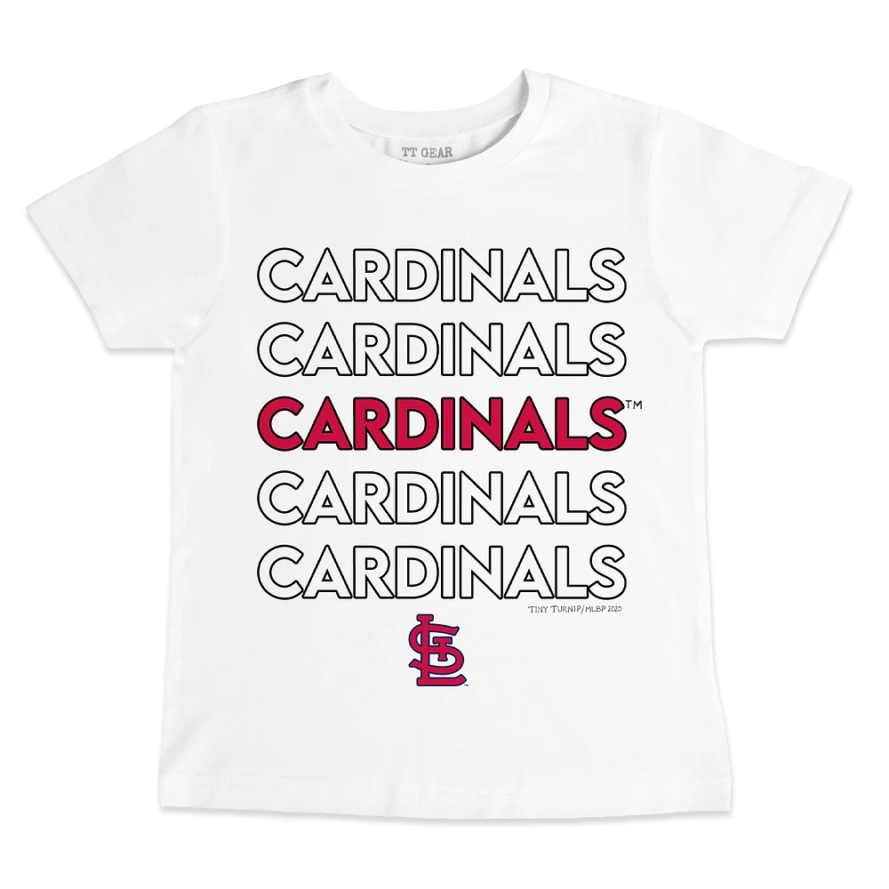 Toddler Tiny Turnip White St. Louis Cardinals Stacked T-Shirt