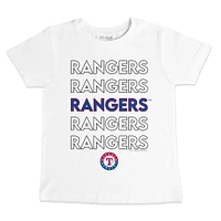 Toddler Tiny Turnip White Texas Rangers Stacked T-Shirt