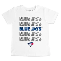 Toddler Tiny Turnip White Toronto Blue Jays Stacked T-Shirt