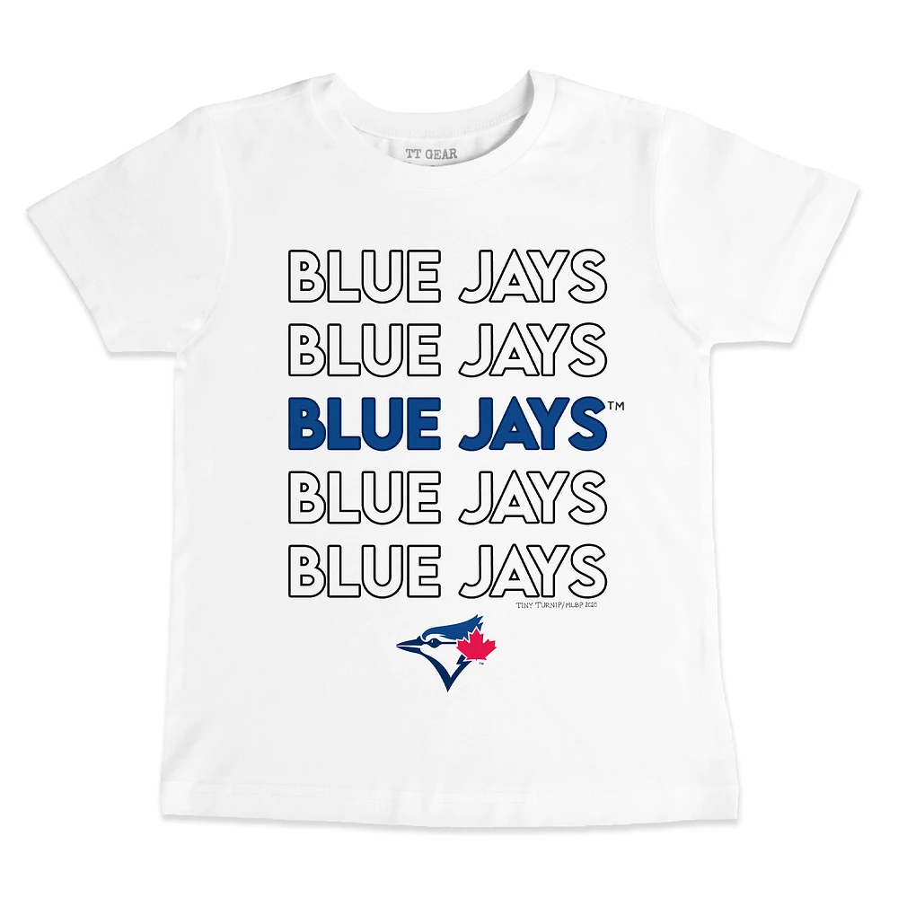 Toddler Tiny Turnip White Toronto Blue Jays Stacked T-Shirt