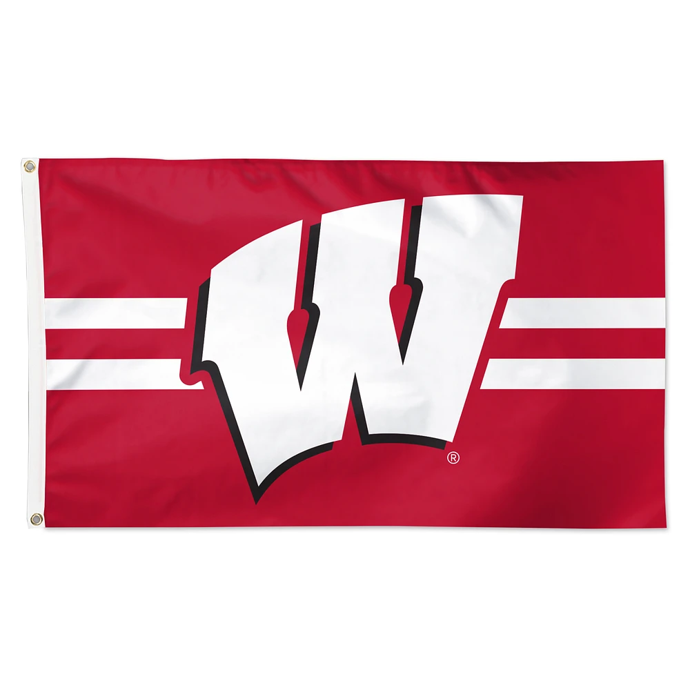 WinCraft Wisconsin Badgers 3' x 5' Horizontal Stripe Deluxe Single-Sided Flag