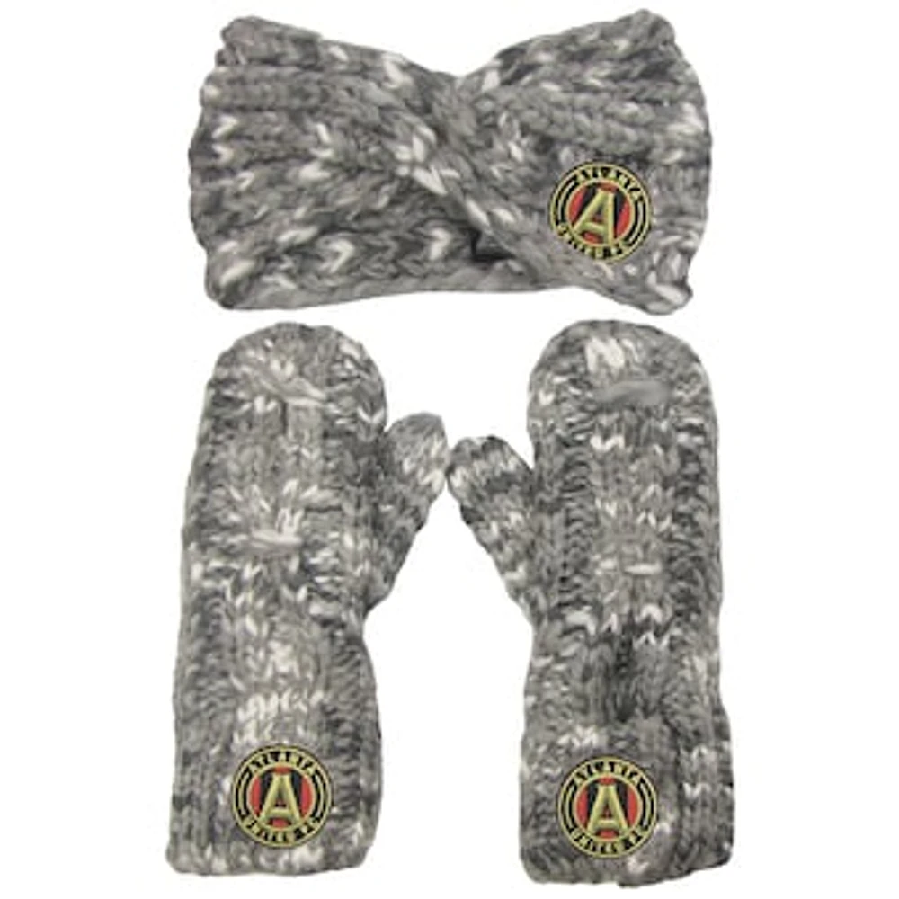 Women's ZooZatz Gray Atlanta United FC Marled Headband and Mittens Set