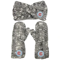 Women's ZooZatz Gray Chicago Fire Marled Headband and Mittens Set