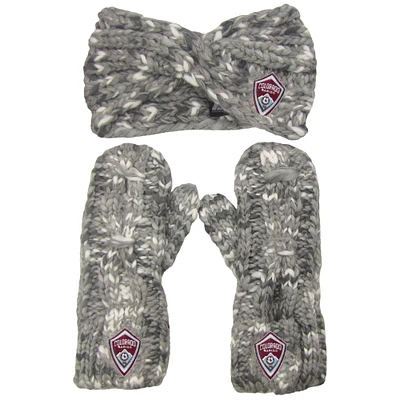 Women's ZooZatz Gray Colorado Rapids Marled Headband and Mittens Set